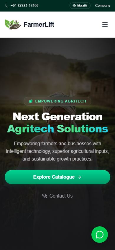 FarmerLift mobile homepage preview
