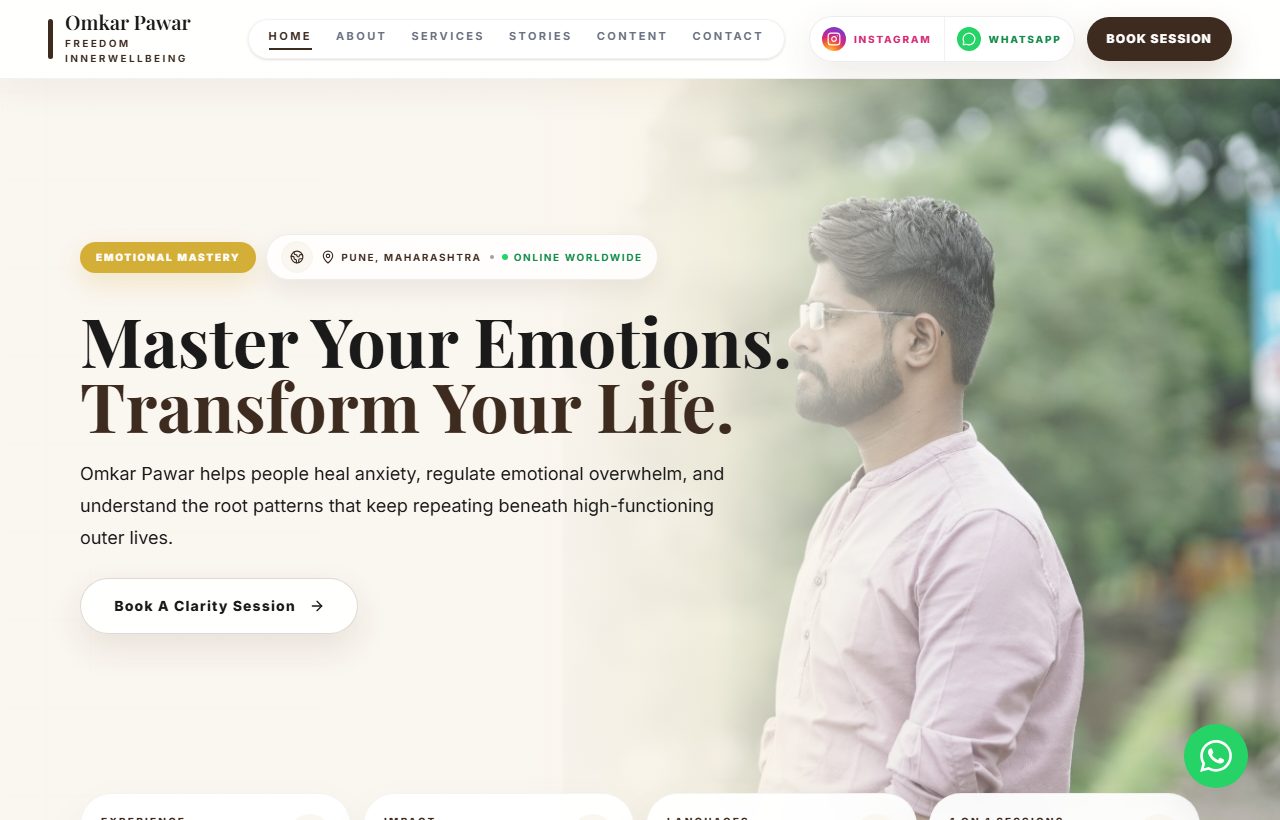 Omkar Pawar desktop homepage preview