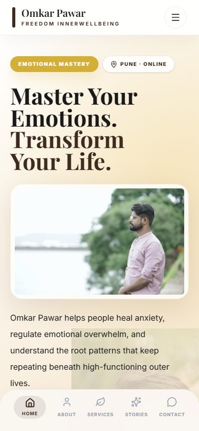 Omkar Pawar mobile homepage preview