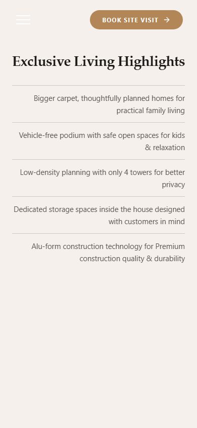 Topaz Towers mobile homepage preview