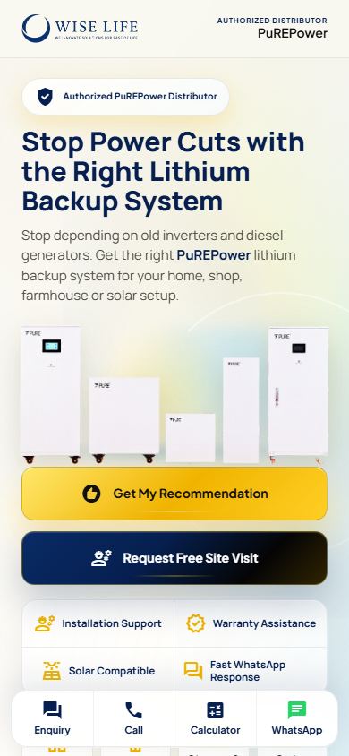 Wise Life mobile homepage preview